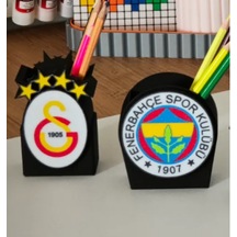 4 Büyükler Taraftar Logolu Masaüstü Kalemlik - 3d Baskı Dekoratif Ofis Ve Okul Düzenleyici