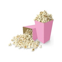 Mısır Kutusu Cips Kutusu 8 Adet Pembe Popcorn Kutusu Karton Popcorn Cup Parti Doğum Günü
