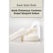 Eşek Sütü Özlü Batık Ve Çilek Bacak Onarımına Yardımcı Doğal Süngerli Sabun 130gr Eşek Sütü