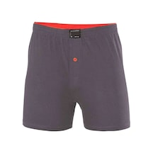 Düğmeli Pamuklu Erkek Penye Boxer Füme - 1146a Beden: L Standart