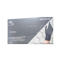 Mg Gloves Elmas Dokulu Siyah Nitril Eldiven Medium 8 50 Adet
