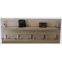 Aypazar Ayfemob Raflı Mdf Duvar Askı - 5Li Metal Anahtar Askılık (498924821) Diğer