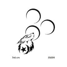 Airbrush Tattoo Kurt Ve Üç Hilal Yapışkanlı Stencil Süsleme Ve Boyama Kalıbı