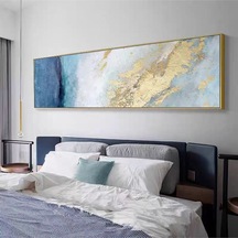 Yatak Odası Büyük Boy El Yapımı Yağlı Boya Tablo 164x64cm