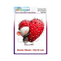 Sevimli Fare Ütü İle Yapışan Tişört Tekstil Baskı 3002