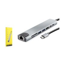 Hadron Hdx7841 Type-c To Hdmı + Lan + 2type-c + 2usb 3.0 + Tf + Sd