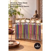 4 Adet Endonezya Kutulu Çubuk Tütsü Ve Tütsülük 45 Çubuk, Tütsü Standı Incense Holder, Meditasyon Ve Ev Dekoru