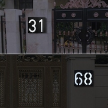 Pazly Güneş Enerjili Led Ev Numarası Tabelası - Ev, Villa, Bahçe & Sokak İçin/