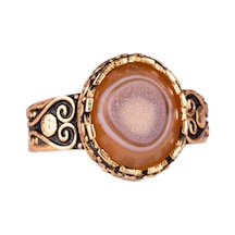 925 Ayar Gümüş, Gerçek Doğal Druzy Kuvars Taşı İle Kaplama Yüzük, El Yapımı Kadın Yüzüğü Kahverengi Gümüş