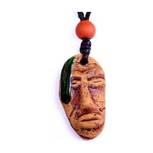 Tkly01564 Aztek Xochipilli Totem Natural Kolye Çok Renkli
