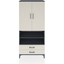 Hyperion Dolap 5 Raflı 2 Çekmeceli 2 Kapaklı 88x44x195 Antrasit-aytaşı Antrasit