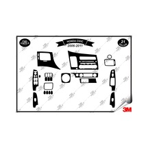 Honda Civic 2006-2011 Torpido Konsol Trim Göğüs Maun Kaplama Set 21 Parça Siyah