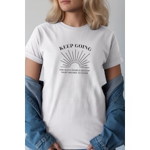 Unisex Oversize 24/1 Penye Dtf Baskılı Tişört - Dtf242 Beyaz