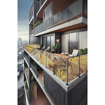Nelazım 50cm X 2m Vintage Balkon Bahçe Çit Brandası Su İtici, Uv Koruyucu, Dekoratif Örtü, Oxfordbalkon011429m
