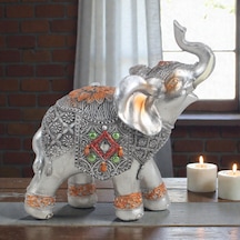Lüks Ayna & Nakış İşlemeli Feng Shui Şans Getiren Fil Heykeli Dekoratif Biblo 18 Cm Yeni Ev Hediyesi 45551390