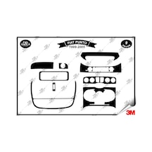 Fiat Punto 1999-2005 Torpido Konsol Trim Göğüs Maun Kaplama Set 9 Parça Siyah