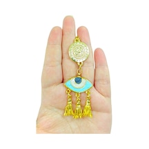 Metal Lotus Çiçeği Detaylı Göz Figürü Araba Dikiz Ayna Süsü/ Püsk