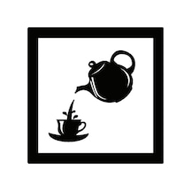 Demlik Ve Fincan Temalı Kaliteli Kaliteli Sticker 20 X 20 Cm