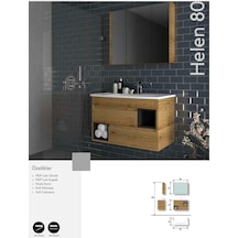 Evros Helen 80 Cm Banyo Dolabı Kahverengi