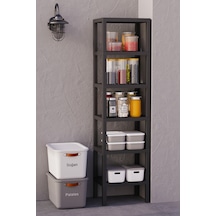 6 Katlı Banyo Düzenyelici Raf Mutfak Banyo Salon Çocuk Odası Düzenleyici Raf - Siyah Siyah