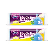Güçlü Çöp Torbası Büyük Boy 10'lu 65 X 80 Cm İkili Set