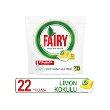 Fairy Hepsi Bir Arada Limon Kokulu 22 Yıkama Bulaşık Makinesi Deterjanı Tableti - Kapsülü