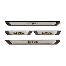 Honda Civic 2012-2014 Modeller Old Krom Kapı Eşiği 4 Parça Paslanmaz Çelik