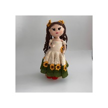 El Yapımı Ayçiçekli Prenses Amigurumi Bebek Zarafetin Ve El Emeğinin Buluşması Yeşil
