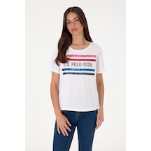 U.S. Polo Assn. Kadın Beyaz Bisiklet Yaka Tişört 50299762-VR013