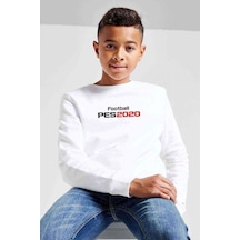 Tshirthane Pes 2020 S Baskılı Unisex Çocuk Beyaz Sweatshirt Beyaz