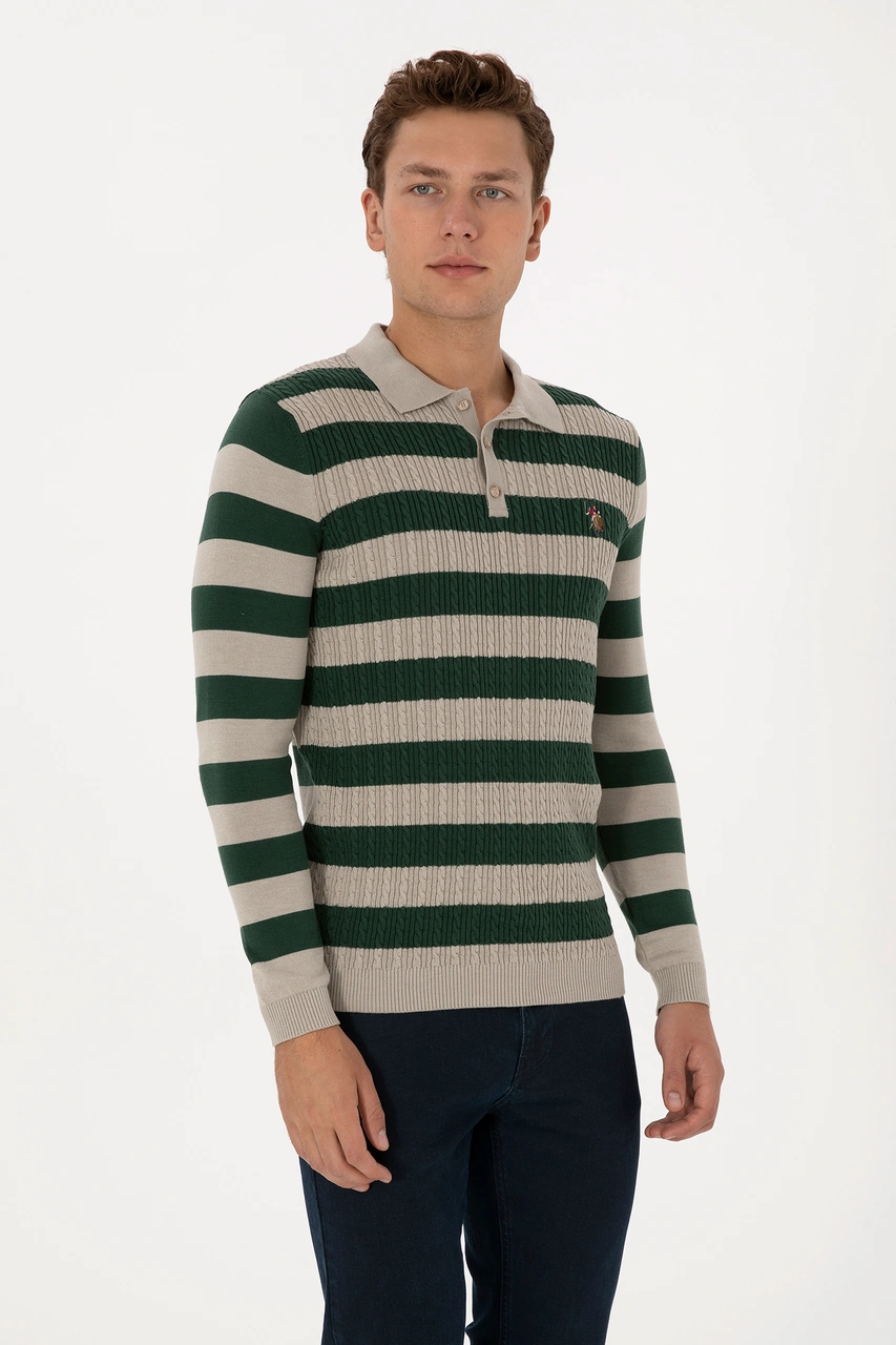 U.s. Polo Assn. Erkek Taş Melanj Kazak /triko 50308354-vr225 Tas Melanj