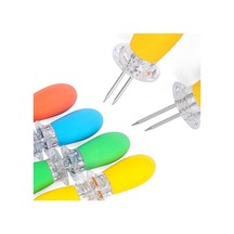 Pazly Turuncu Barbekü Mısır Tutucu Seti Paslanmaz Çelik Tpr Saplı 2'li Izgara Çatalı Pimi Turuncu