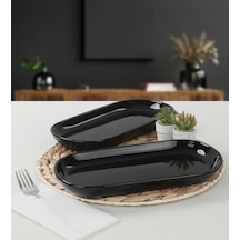 Keramika Siyah Noyan Kayık Tabak 28 Cm 2 Adet