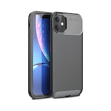 Apple iPhone Uyumlu  11 Uyumlu Kılıf Auto Focus Karbon Kapak - Siyah