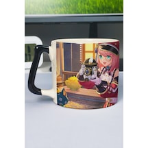 Charlotte Genshin İmpact Baskılı Seramik Lüks Kupa 1 Adet Özel Siyah Kulp Dalga Kulp V2d Çok Renkli