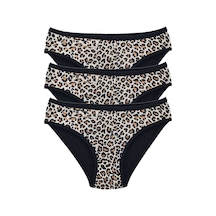 3 Adet Leopar Desenli Likralı Yumuşak Dokulu Kadın Slip Külot