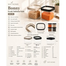 Ürün Adı: Bonny 600 Ml Erzak Saklama Kabı, Sızdırmaz Kapaklı Şeffaf Gıda Saklama Kabı