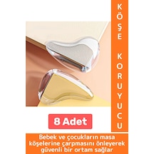 Pratik Çocuk Bebek Güvenlik Masa Komodin Mobilya Çarpma Önleyen Silikon Köşe Kenar Koruyucu 8 Adet Çok Renkli