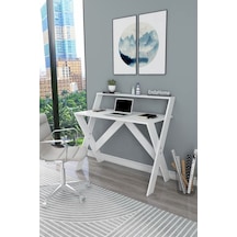 Enda Home X Ayaklı Raflı Ders Çalışma Masası 50x90 Cm Beyaz Enda Home X Ayaklı Raflı Ders Çalışma Masası 50x90 Cm Beyaz