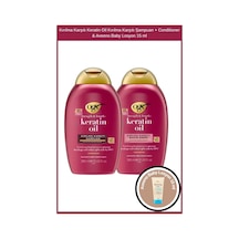 Ogx Kırılma Karşıtı Keratin Oil Kırılma Karşıtı Şampuan + Bakım Kremi 2 x 385 ML + Aveeno Baby Losyon 15 ML