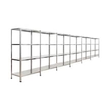 Çelikrafburada 4 Katlı 6 Lı Bitişik Çelik Galvaniz Arşiv Rafı Depo Rafı Kiler Rafı 59x75x100 Dx51 Kalite Gümüş