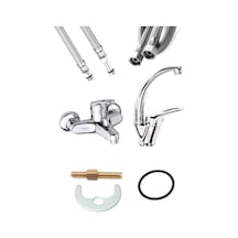 Armilla 2 Li Set Banyo Ve Mix Kuğu Banyo Lavabo Musluğu Çemesi Bataryası Sıcak Soğuk Çift Su Girişli Diğer