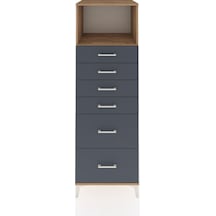 Kronos Dolap Tek Raflı 6 Çekmeceli 60x59x182 Çam-antrasit Çam