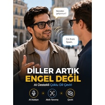 Siyah 3 Lensli Akıllı Kamera Gözlüğü Bluetooth Görüşme Müzik Kontrolü Aı Çeviri Fotoğraf Video Kayıt Özellikli - Lisinya
