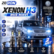Polo Xenon H3 Buz Mavi Led Far Ampulü 12v 2 Adet Yüksek Aydınlatma Kolay Montaj