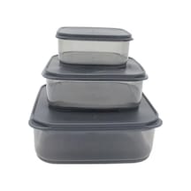 3'lü Yatay Füme Renk Saklama Kabı Çok Renkli