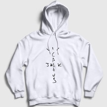 Presmono Unisex Cactus Jack Travis Scott Kapüşonlu Sweatshirt Beyaz