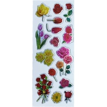 Sticker Kabartmalı Stiker Defter, Planlayıcı Etiket Gül Cb247 16x7 Cm