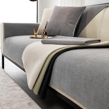 Novahub Gri Kanepe Kılıfı Şönil Kanepe Pedi Düz Renk Oturma Odası Kanepe Yastığı Kaymaz Kanepe Yastığı Kol Dayama Ev İçin Kapakları 110x110cm Gri