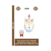 Özel Üretim Tm-15 Usb Rgb Aydınlatmalı Oyuncu Mouse Beyaz Oyun Aracı Bilgisayar Aleti